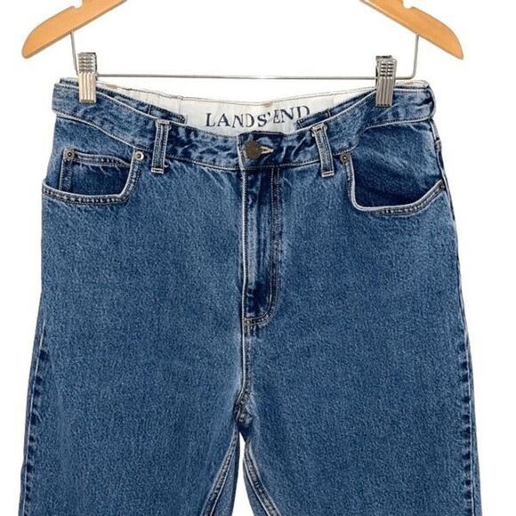 Land’s End Womens High‎ Rise Straight Leg Jeans Denim Medium Wash Blue Size 12 - Picture 2 of 10